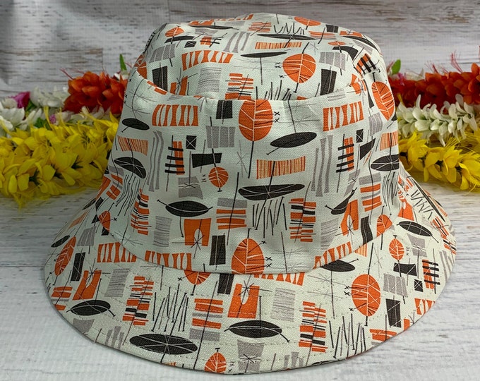 Canvas Bucket Hat - Kon Tiki - Summer Hat - Tiki Hat - Luau - Beachcomber Hat