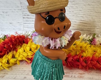 LARGE Dashboard Hula Doll - Luau Pig