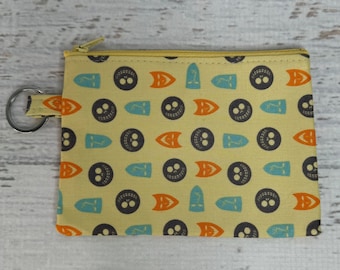 Nightmare Before Christmas - Lock Shock Barrel - Disney® Officially Licensed Fabric Cotton Woven Coin Purse Keychain Fob Wallet