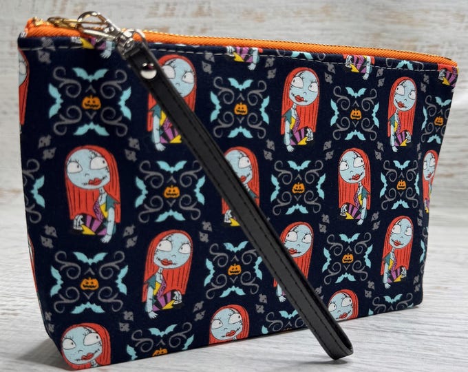 Disney® Nightmare Before Christmas Sally - Black - Cotton Woven Zippered Clutch Pouch Wristlet