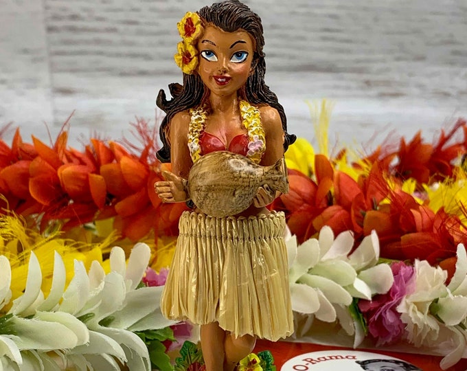 MINI Dashboard Hula Doll - Hinu Ipu - Resin - Tiki Bar - New In Box