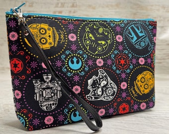 Día de los Star Wars - Cotton Woven Zippered Clutch Pouch Wristlet