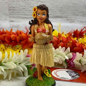 MINI Dashboard Hula Doll - Hinu Ipu - Resin - Tiki Bar - New In Box