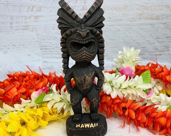 Vintage Tiki Figurine | Hawaiian God KU | 7" | Hapawood Resin | New In Box
