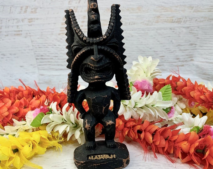 Vintage Tiki Figurine - Hawaiian God of Winning - Hapawood Resin - New In Box