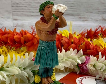 MINI Dashboard Hula Doll -  Kane with Conch Shell - Resin - New In Box