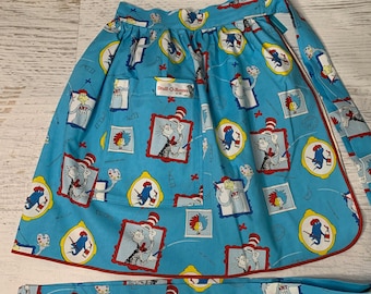 Celebrate Seuss! - ©Dr Seuss - Half Apron - Pin Up Skirt Style - One Size Fits All - Size 0 - 4X - Authentic Licensed Fabric