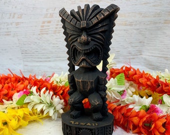 Vintage Tiki Figurine - MEDIUM Hawaiian God of Money (Good Fortune) - 7 inch - Hapawood Resin - New In Box