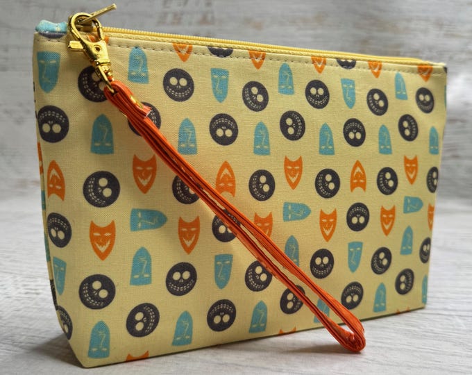 Disney® Nightmare Before Christmas Lock, Shock & Barrel - Cotton Woven Zippered Clutch Pouch Wristlet
