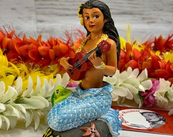 MINI Dashboard Hula Doll - Napua Mermaid - Resin - Tiki Bar - New In Box