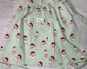 Santa & Mrs Claus- Half Apron - Pin Up Skirt Style - One Size Fits All - Size 0 - 4X