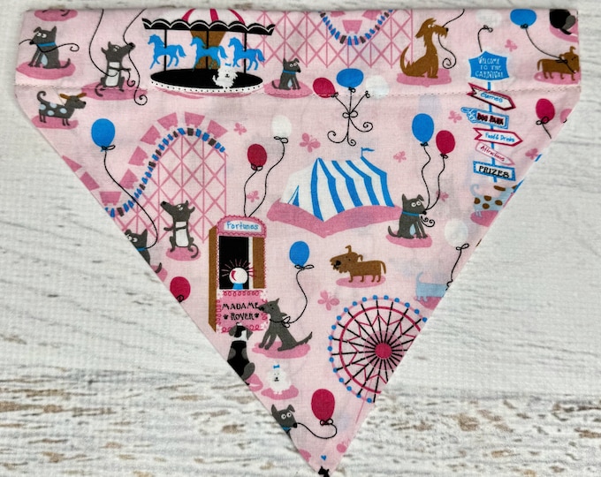 Carnival Dogs - Dog Cat Pet Bandana - Over the Collar - Sizes XS to XL - Dog Accessories - Neckwear - Theme Park - Festival