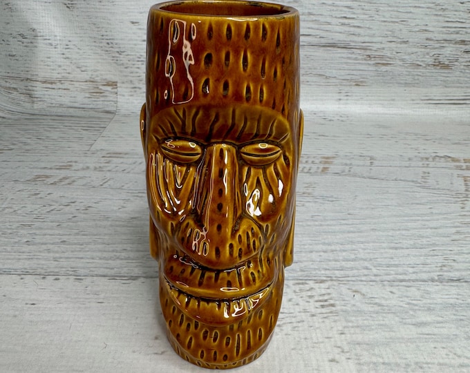 Vintage Tiki Mug - Trader Dicks Moai - John Ascuaga's Nugget - Reno - 1980s - Easter Island