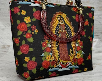 Our Lady Of Muertos - SMALL Tote Bag - Purse - Crossbody Bag - Handbag - Canvas - Halloween - Day of the Dead - Dias de los Muertos