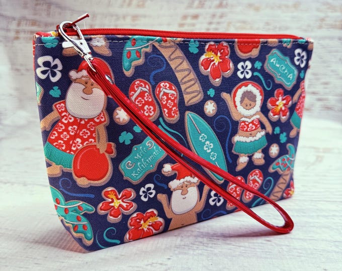 Mele Kalikimaka Gingerbread Cookies - Canvas Clutch Pouch Wristlet