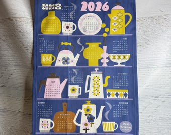 Retro Kitchen - 2026 Tea Towel Calendar - Linen Cotton Canvas
