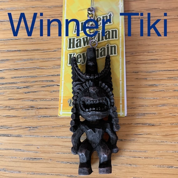 Vintage Keychains - Hapawood Resin Tikis - Key Fob - Hawaii - Good