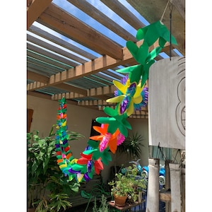 Tissue Paper Orchid Flower Garland - Perfect for Luaus - Summer Party - Tiki Bar