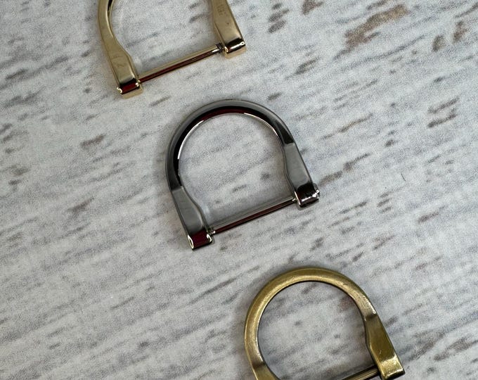 D Ring - Metal - Detachable - removable open screw - Set of 4 - buckle - Perfect for Leather Craft - Bag strap - webbing -  One inch straps