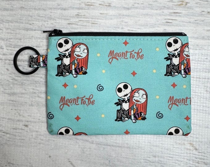 Nightmare Before Christmas - Meant to Be - Disney® Officially Licensed Fabric - Cotton Woven Coin Purse Keychain Fob Wallet