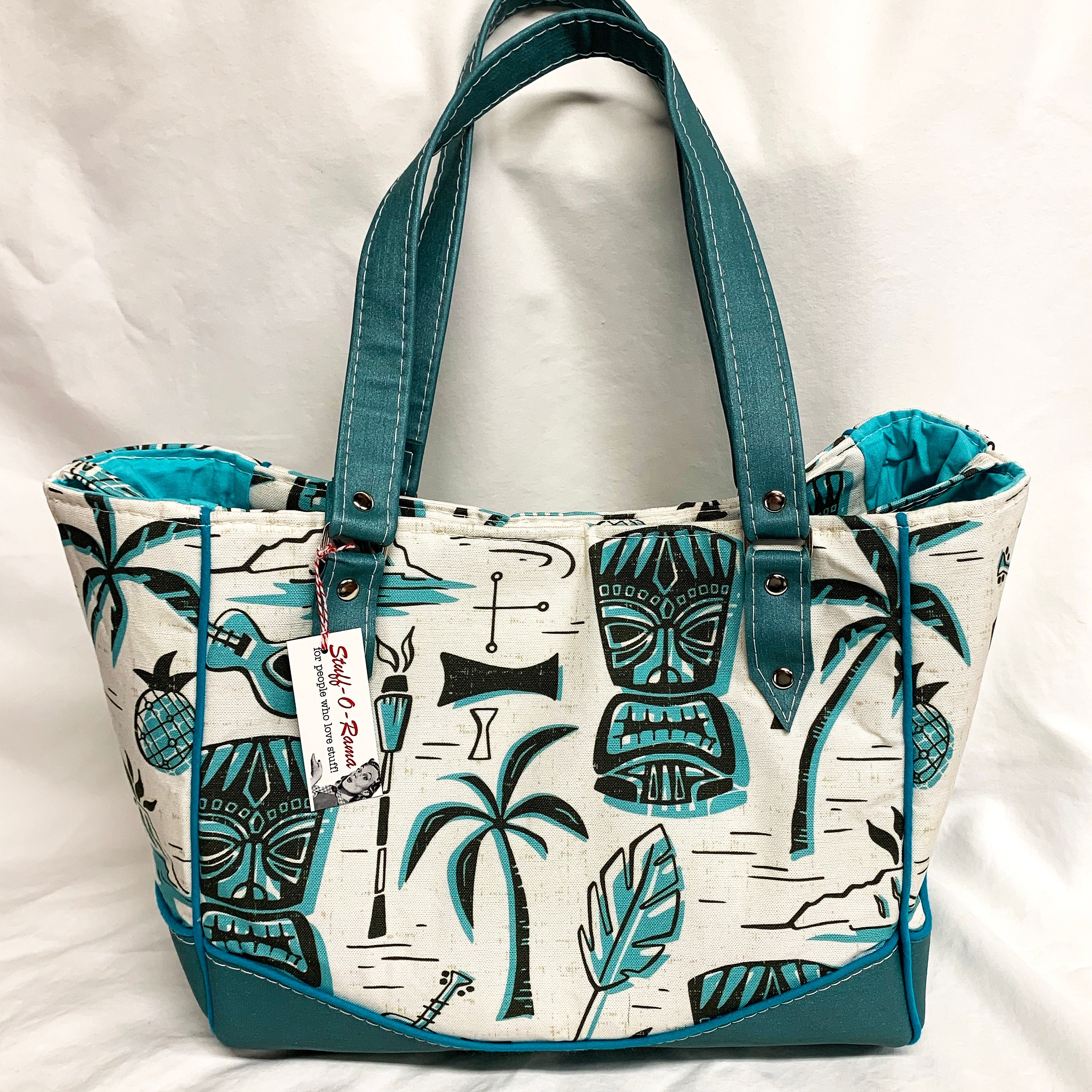 Vinyl Shoulder Bag Tropical Tiki Vinyl Purse Handbag