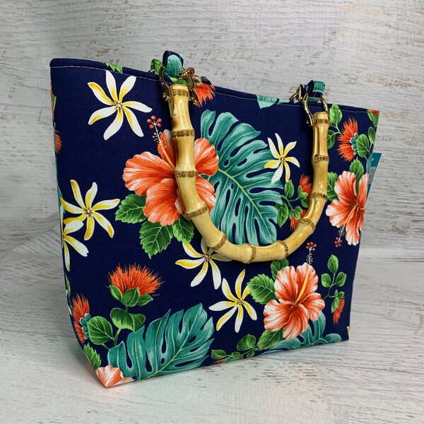 Hibiscus Floral Tropical Hawaiian Flower Palm Leaves Pattern Print Crossbody Bags