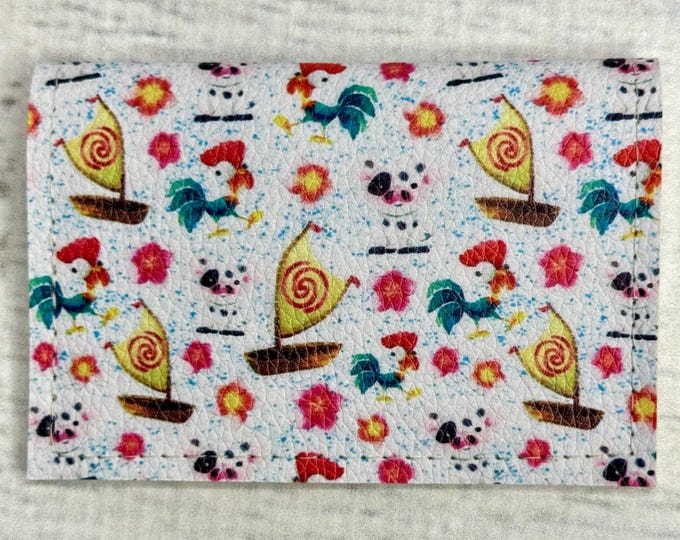 Polynesian Princess - Rooster - Pig - Outrigger - Basic Gift Card Wallets - Christmas Stocking Stuffers - Business Card Holder - Tiki