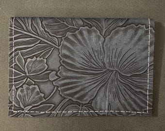 Paniola - Blue Black - Basic Gift Card Wallets - Christmas Stocking Stuffers - Business Card Holder - Birthday - Tropical Floral - Hibiscus