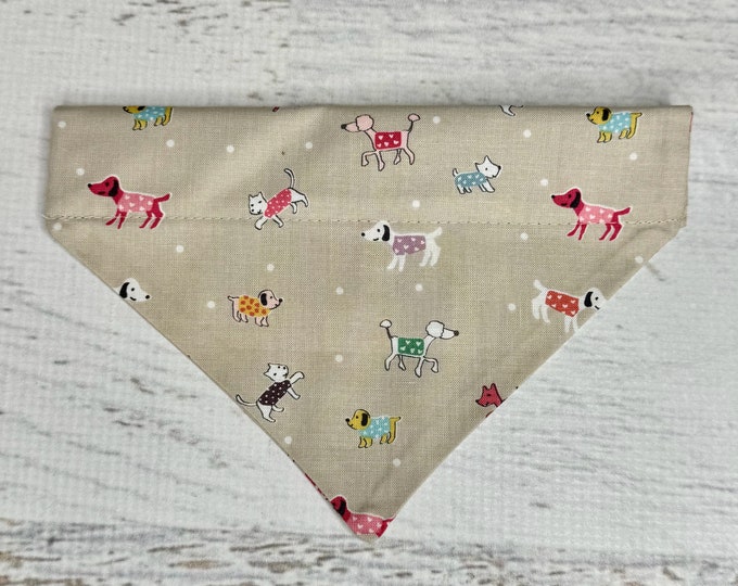 Dogs In Sweaters - Dog Cat Pet Bandana - Over the Collar - Sizes XS to XL - Dog Accessories - Neckwear - MCM - Mid Century Modern