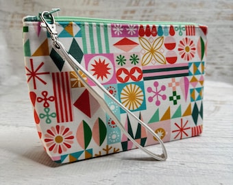Santa's Workshop - Canvas Clutch Pouch Wristlet