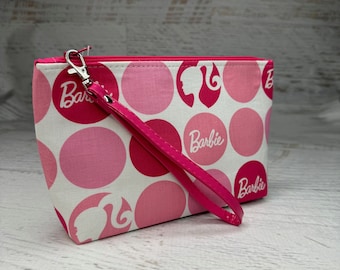 Dots - Official Barbie® Licensed Fabric- Tiles - Clutch - Zipper Pouch - Wristlet - Retro - Travel Bag - Tiki