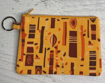 Jungle Sticks - Small Print - Cotton Canvas - Coin Purse - Keychain - Wallet - Key Fob - Key Ring - Aloha - Hawaiian Print