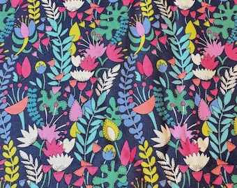 Remnant Fabric - Windham Fabrics Fantasy Florabundent by Sally Kelly Floral Print Cotton Woven