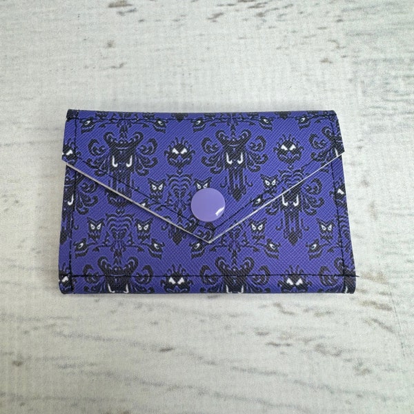 Haunted Wallpaper - Credit Card Wallet - Business Card Case - Snap Wallet - Gift Card Wallet - Compact Wallet - Halloween - Spooky - Goth