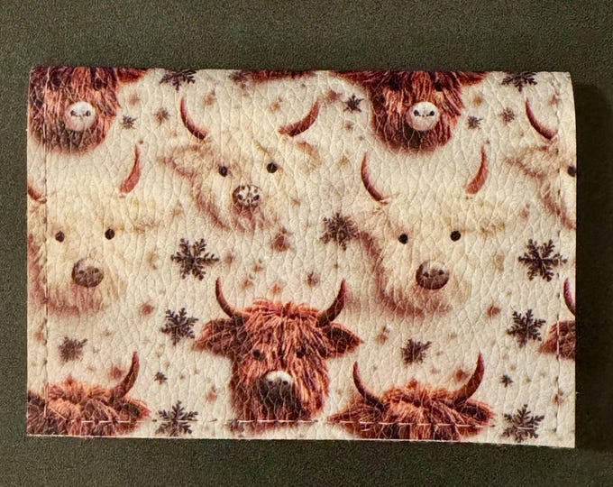 Highland Cow - Basic Gift Card Wallets - Christmas Stocking Stuffers - Business Card Holder  - Birthday - Cattle