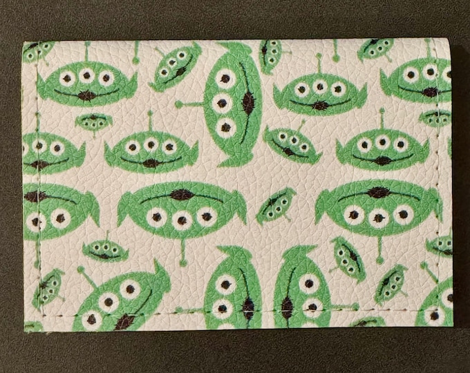 Little Green Aliens - Basic Gift Card Wallets - Christmas Stocking Stuffers - Business Card Holder  - Birthday
