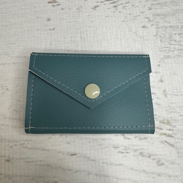 Turquoise Blue - Credit Card Wallet - Business Card Case - Snap Wallet - Gift Card Wallet - Compact Wallet - MCM - MidCentury Modern