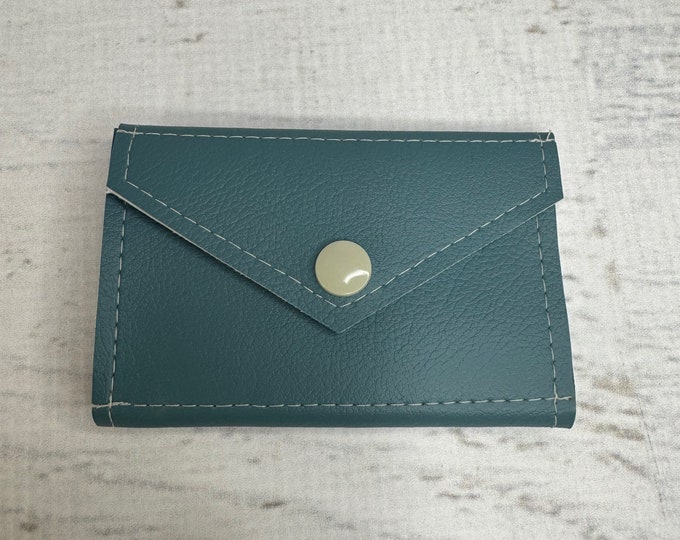 Turquoise Blue - Credit Card Wallet - Business Card Case - Snap Wallet - Gift Card Wallet - Compact Wallet - MCM - MidCentury Modern