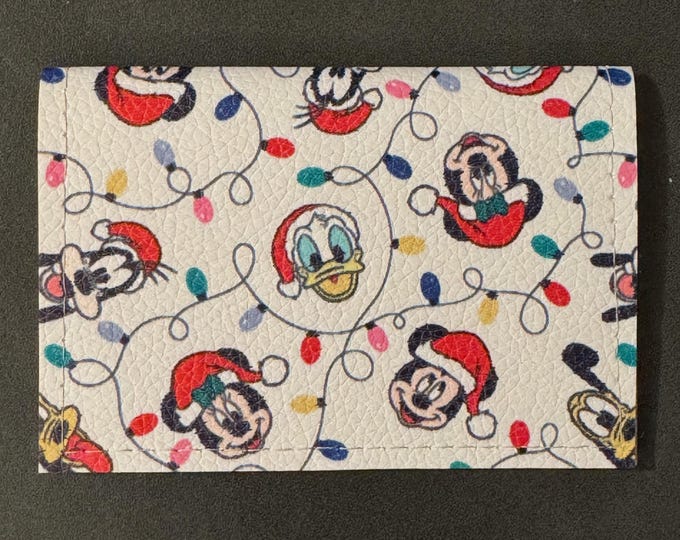 Mickey and Friends Christmas Lights - Basic Gift Card Wallets - Christmas Stocking Stuffers - Business Card Holder  - Birthday
