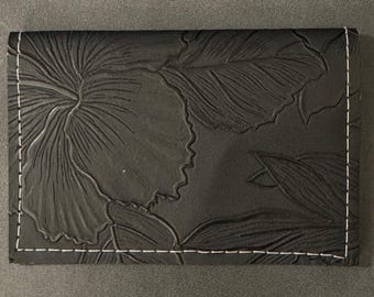 Paniola - Black - Basic Gift Card Wallets - Christmas Stocking Stuffers - Business Card Holder - Birthday - Tropical Floral - Hibiscus