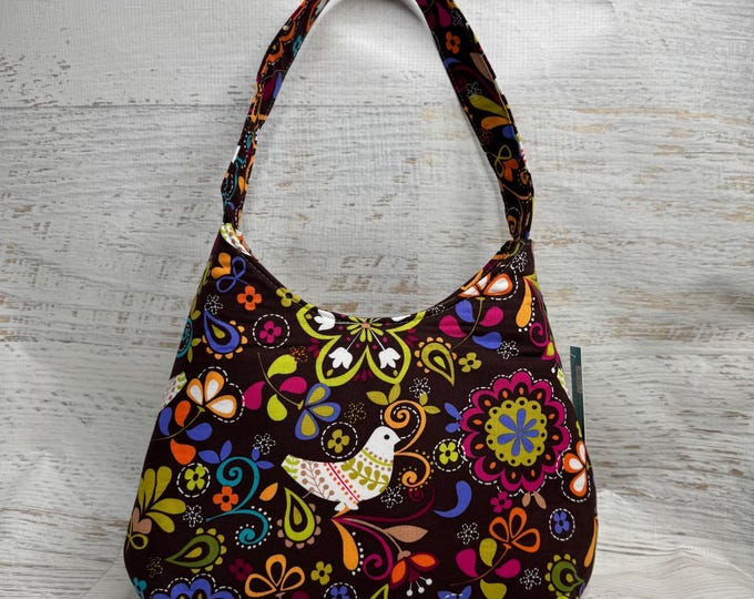 Scandinavian- Brown - Hobo Style - Shoulder Bag - MCM - Spring - Summer Bag - Paisley - Flowers - Peace Dove - 70s - Psychedelic