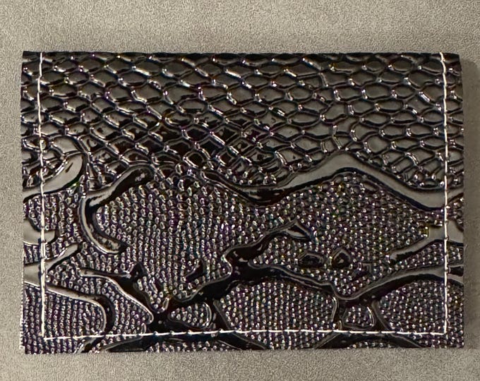 Snake Skin - Black - Basic Gift Card Wallets - Christmas Stocking Stuffers - Business Card Holder - Birthday - Tropical Floral - Hibiscus