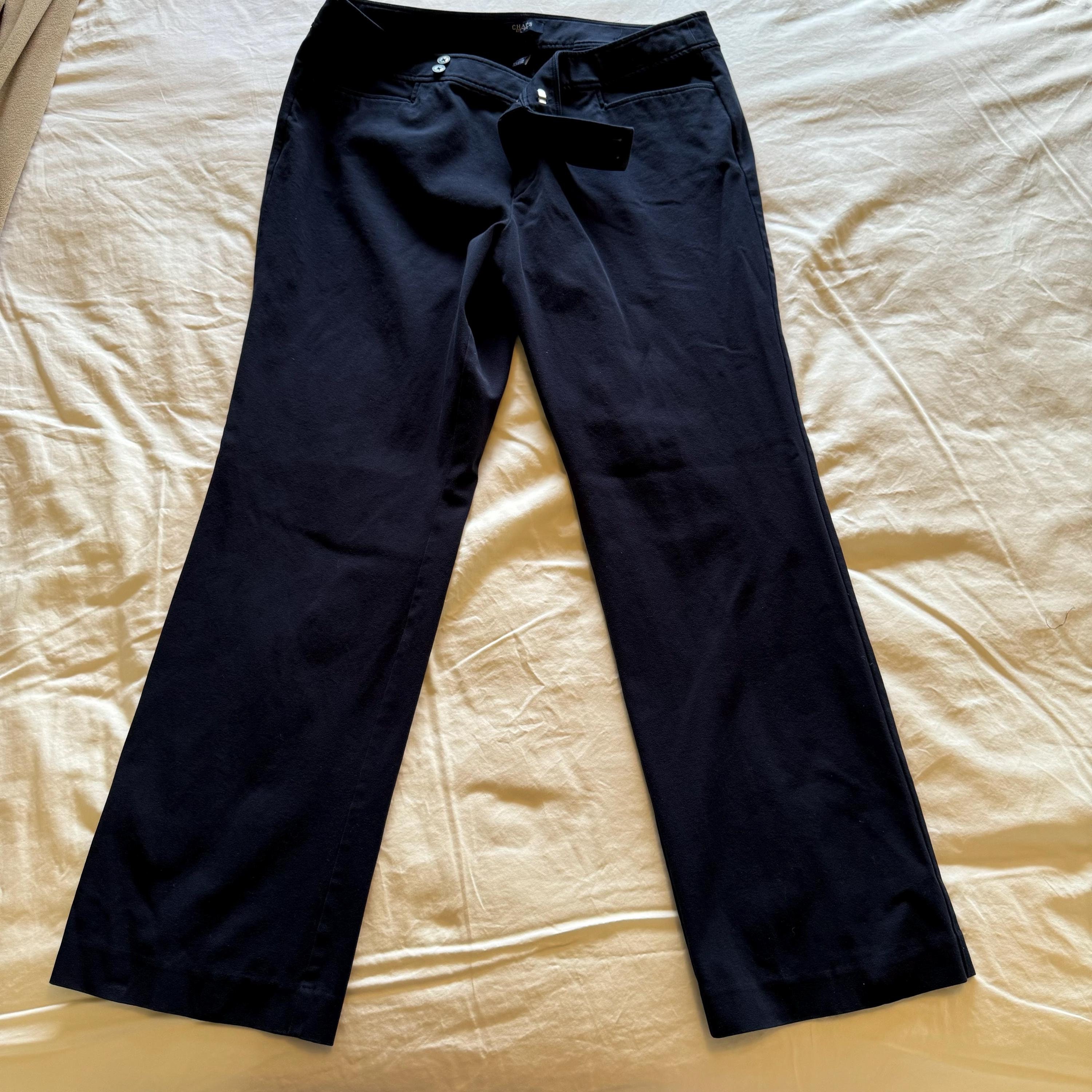 Vintage Chaps by Ralph Lauren for Kohls Navy Blue Pants Womens Plus Size 18 Tall 90s wide leg 40s style