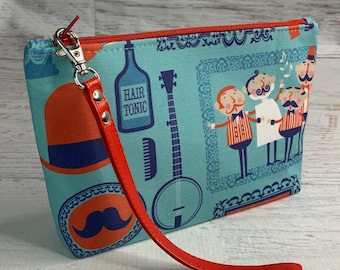 Barbershop Quartet - Clutch - Zipper Pouch - Wristlet - MCM- Mid Century Modern  - Travel Bag - Nightclub - Old Timey - Hipster - Dapper Dan