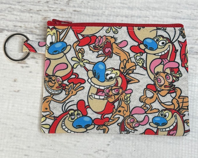 Cartoon Mayhem - Eco Canvas Coin Purse Fob Keychain Wallet