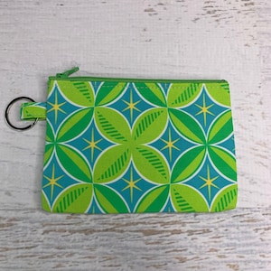 Hawaiianische Fiesta Frühling - Baumwoll Canvas - Geldbörse - Schlüsselanhänger - Brieftasche - Schlüsselanhänger - Schlüsselring - MCM - Mid Century Modern - Tiki - 70s Hawaii