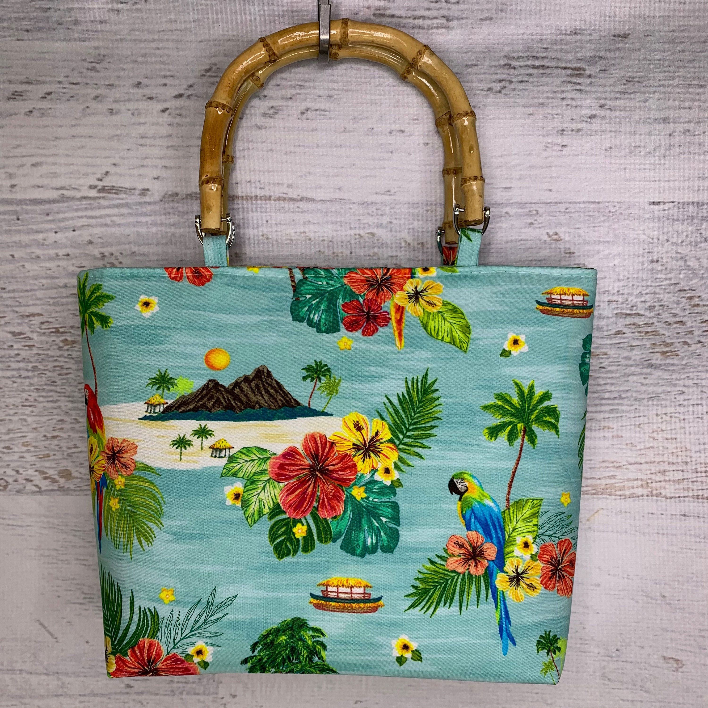 Tropical Parrot Island Tote Bag Purse Handbag Crossbody Tiki