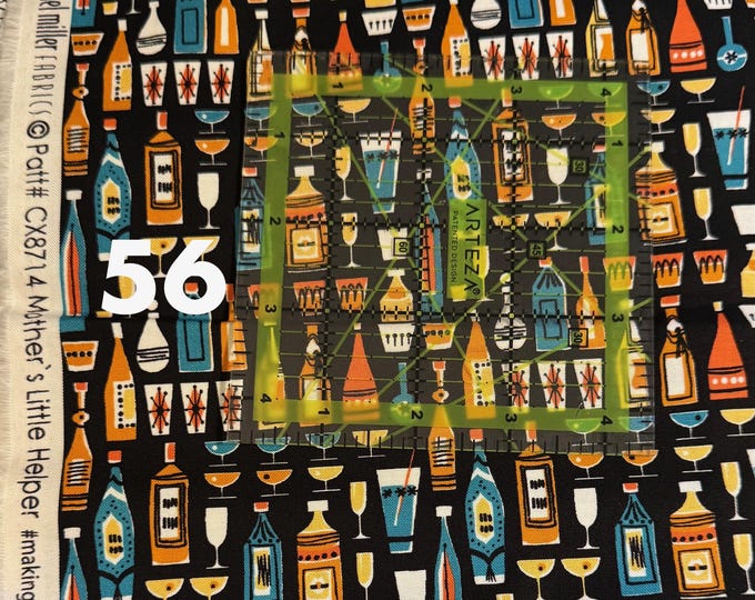 Hawaiian Fabrics - 56 - Mother's Little Helper - Michael Miller Fabrics - Cotton Print - Mid Century Modern - Cocktails - Cocktail Lounge