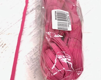 33 Yard Bundle - Hot Pink Braided Elastic - 1/4 Inch Wide - Perfect for Face Masks - Crafts - Swimsuits - Sewing Notion - Bulk - Wholesale