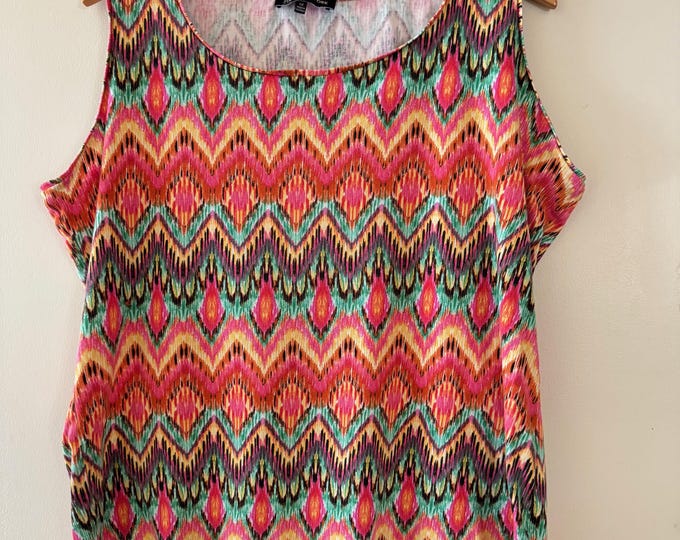 Vintage Y2K Jones New York Tank top Southwestern Print Womans 1X